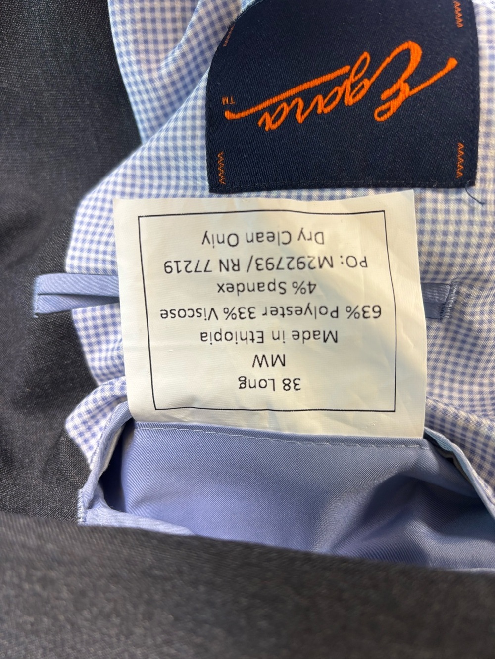 Beautiful Egara 38 Long Blazer Grey Slim Fit Like New Made in Ethiopia - Picture 8 of 12